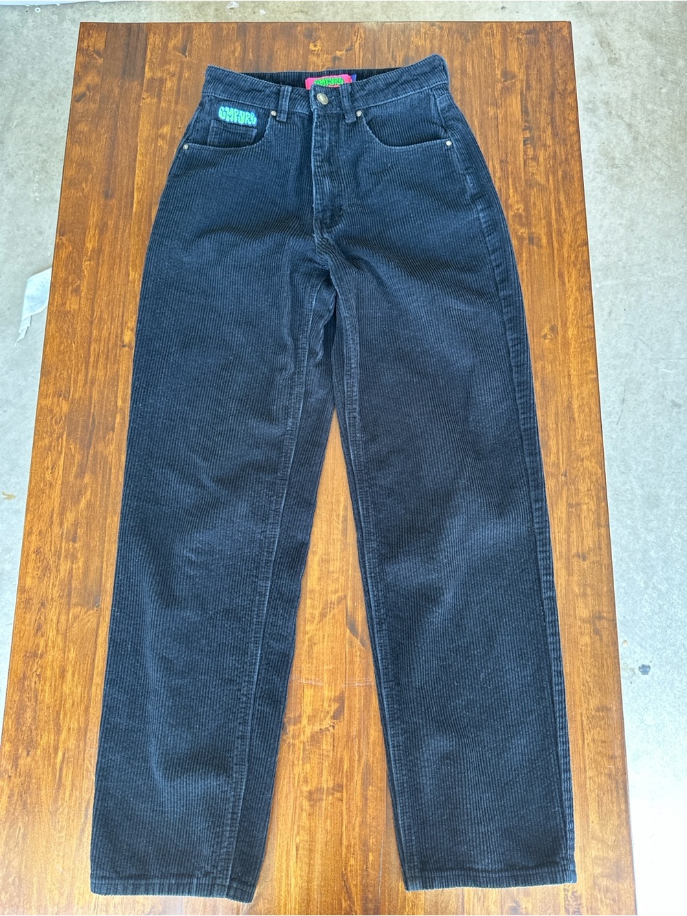 Empyre Black Corduroy Tori Pants Size 0 Y2K Baggy